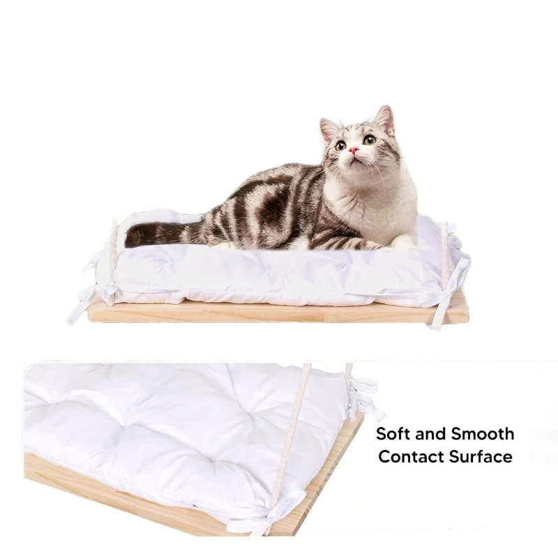 Amaca per gatti in legno massello Amache per gatti a doppia finestra Appese Gatti per animali domestici Gattino Ventosa Altalena Letti Catnap Gattini Gatti Letto Produc