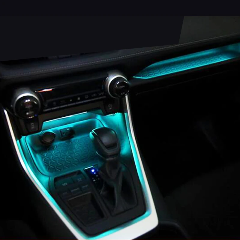 

For Toyota RAV4 2019-2025 Ice Blue Middle Console Dashboard Atmosphere LED Light Bar Strip Kit Car Accessories