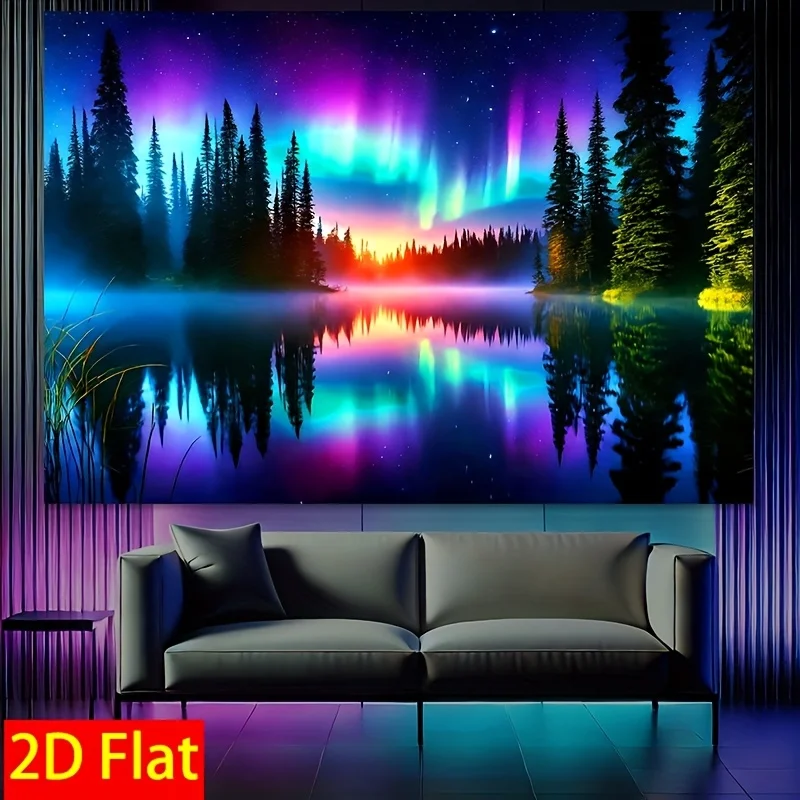 

VIKAMA Nordic Aurora Forest Lake View гобелен художественный декор гостиная диван фон настенное искусство декор комнаты домашняя мебель