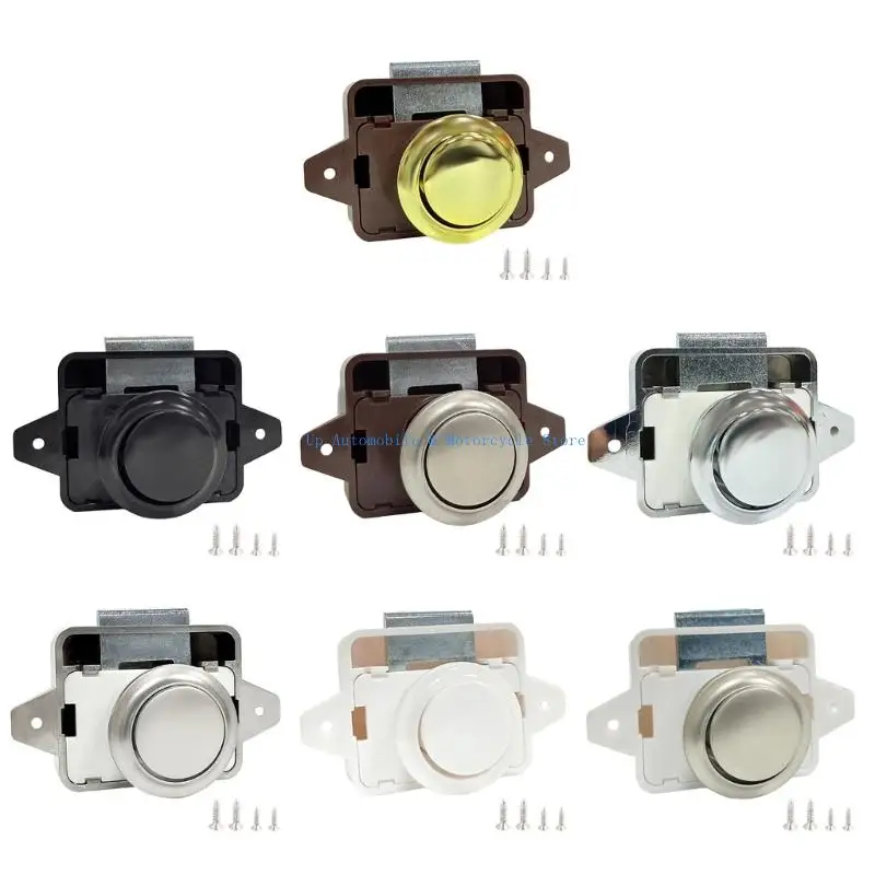 270E Keyless Cupboard Lock Furniture Hardware Push Button Latches Push Lock Keyless Door Lock for Campers Furniture Cupboard