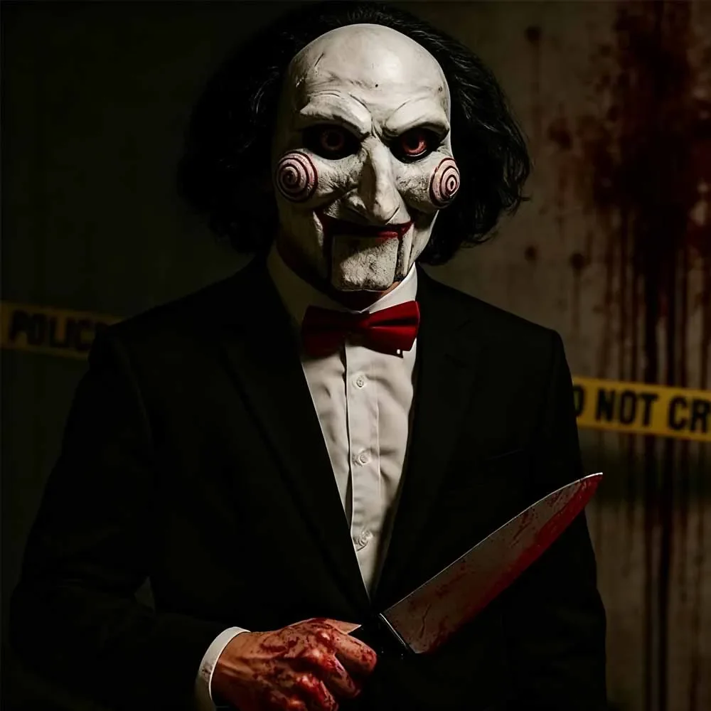 

Ужас Демон-головоломка, маска, косплей, спираль из книги пилы, страшные убийцы, латексный шлем, костюм для Хэллоуина, реквизит