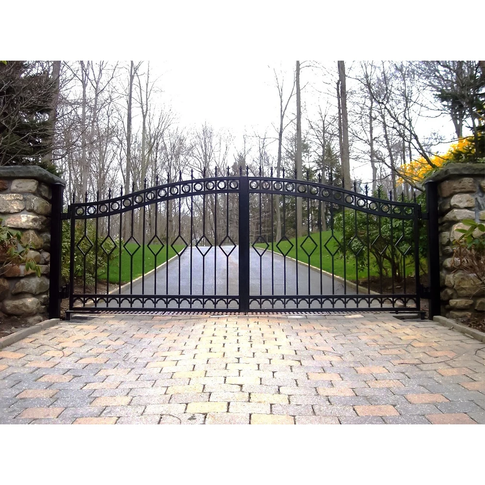Luxury Design Automatic Driveway Gates for Villa Electric Wrought Iron Fencing Trellis Main Gates