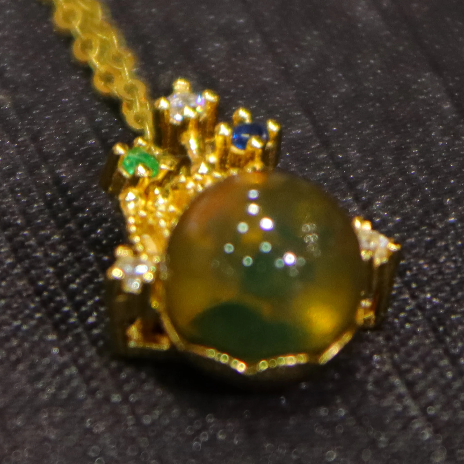 Unique 8x9mm Color-Changing Natural Blue Amber Pendant - An Anniversary Keepsake For A Loved One