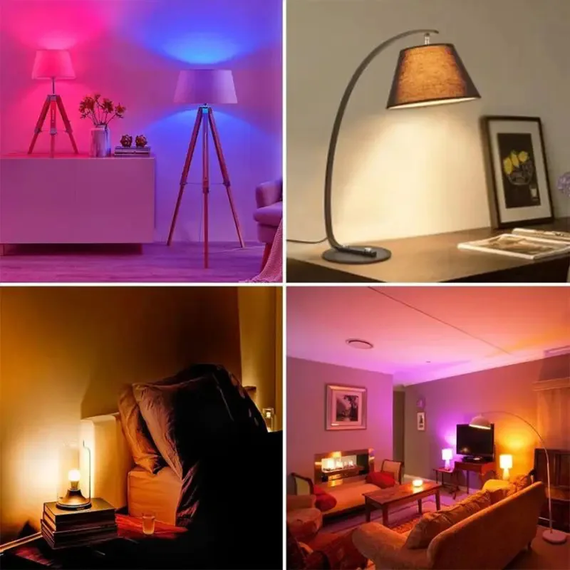 16 สี RGB หลอดไฟ led หลอดไฟหลากสี E27 หรี่แสงได้ 24 คีย์ IR รีโมทคอนโทรลสมาร์ทโคมไฟบรรยากาศแสง 220V นีออน