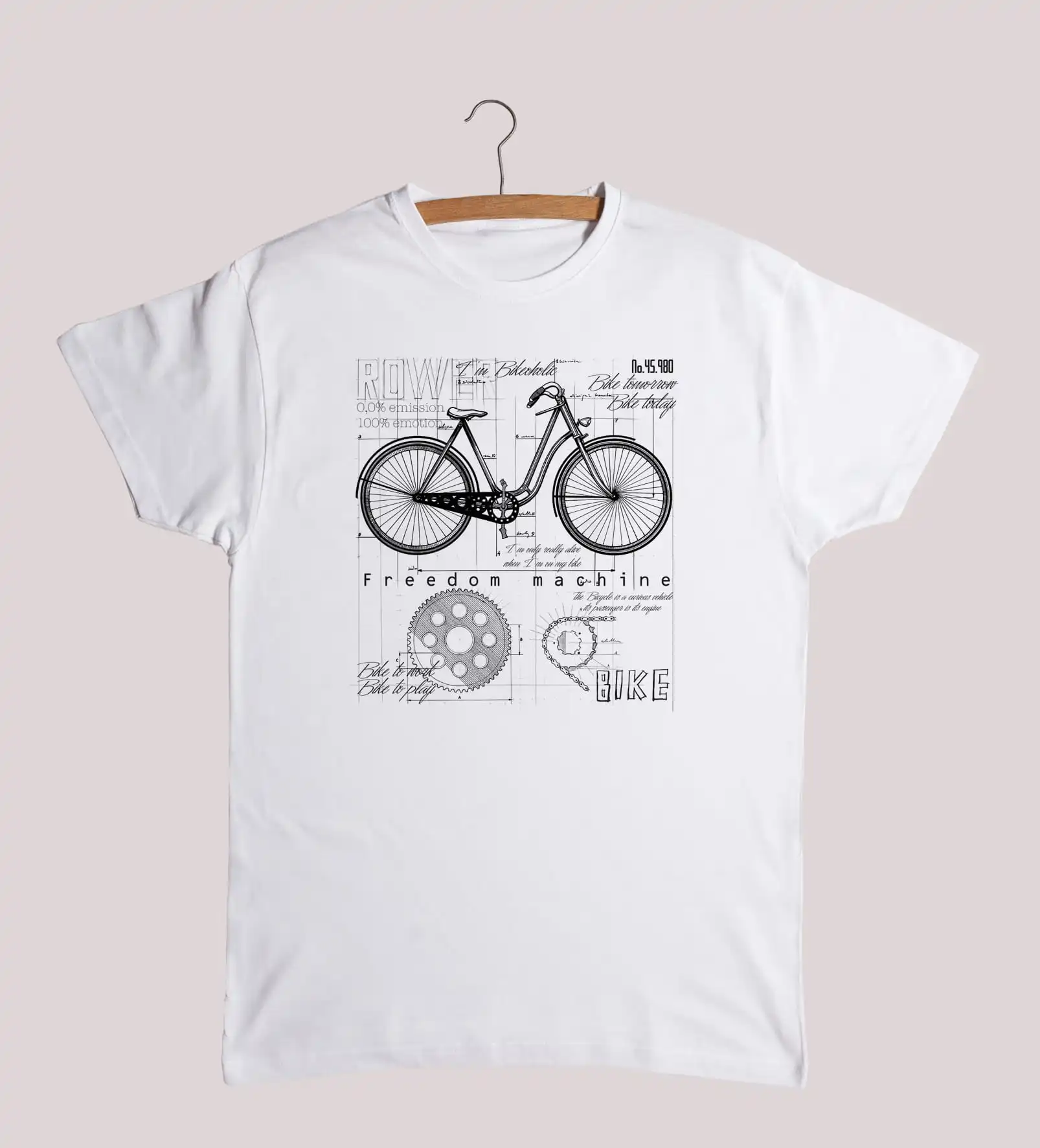 Rower. Freedom Machine Bike T-Shirt. Summer Cotton Short Sleeve O-Neck Mens T Shirt New S-3XL