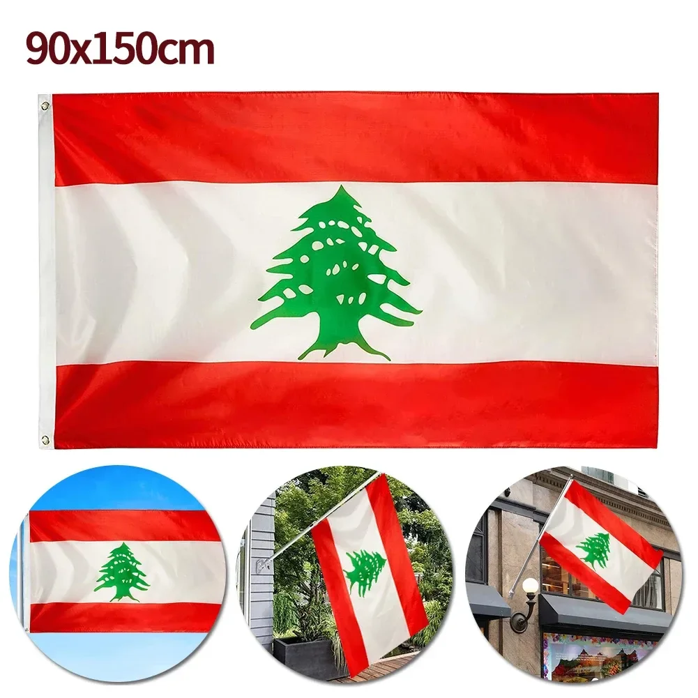 60x90cm 90X150cm Lebanon Lebanese Flag Creative Lebanese Flag Polyester Lebanese World Countries Flags Republic of Lebanon Flag