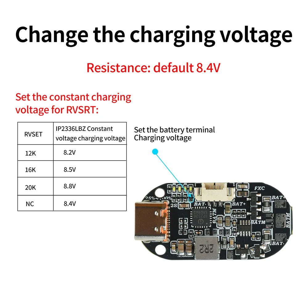 2S Lithium-Ionen-Akku Lade- und Entlade-Modul IP2336 Typ-C PD Schnellladung Bidirektional Einstellbare Spannung & Stromstärke – Detail 9