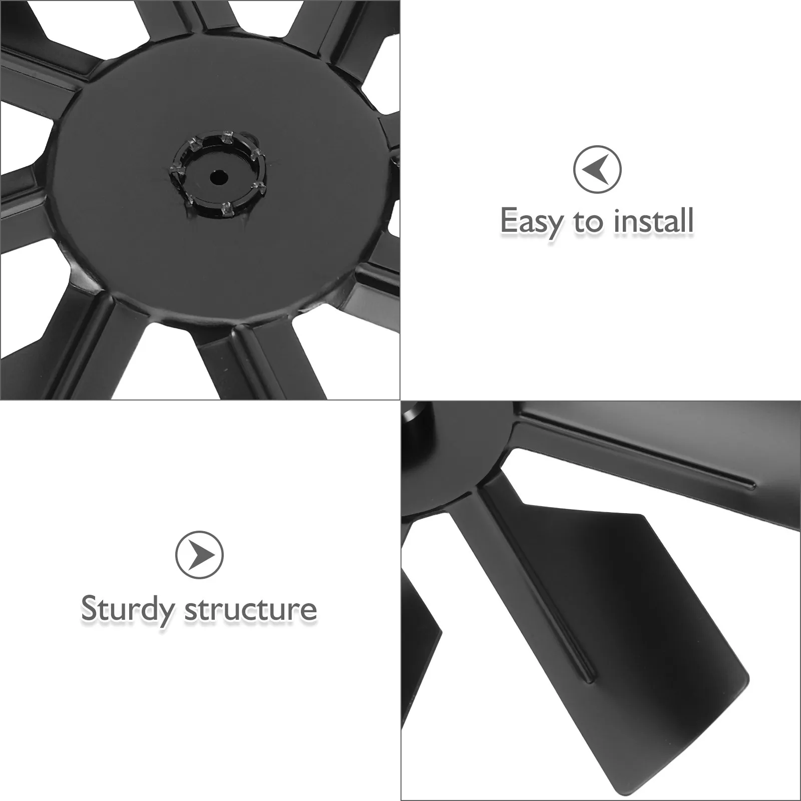 8-Blade Aluminum Alloy Fireplace Fan Blade for Reduced Noise & Improved Stove Performance