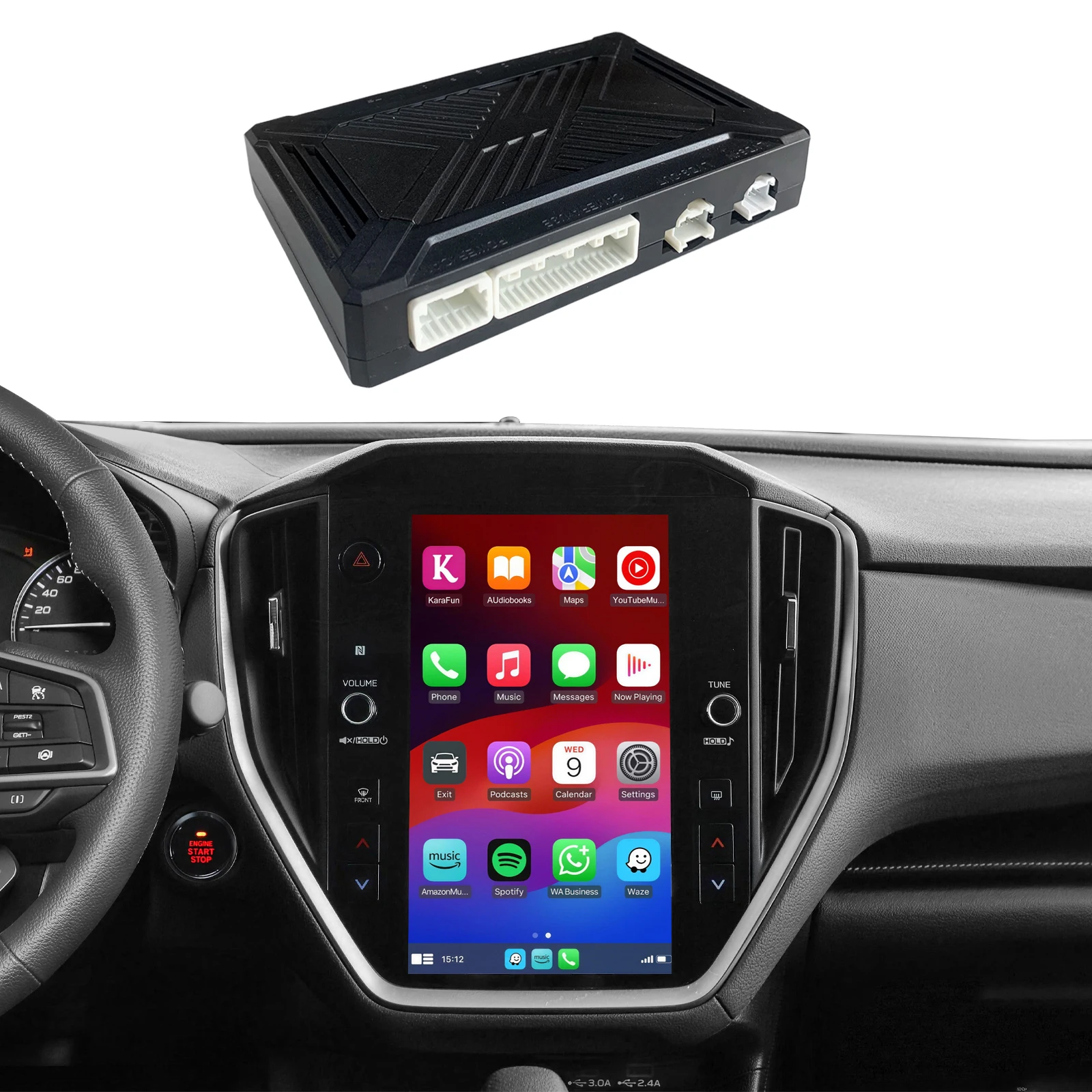 

Wireless CarPlay & Android Auto for Subaru Forester Crosstrek WRX Outback Legacy Impreza Ascent Levorg, Fit Vertical Display