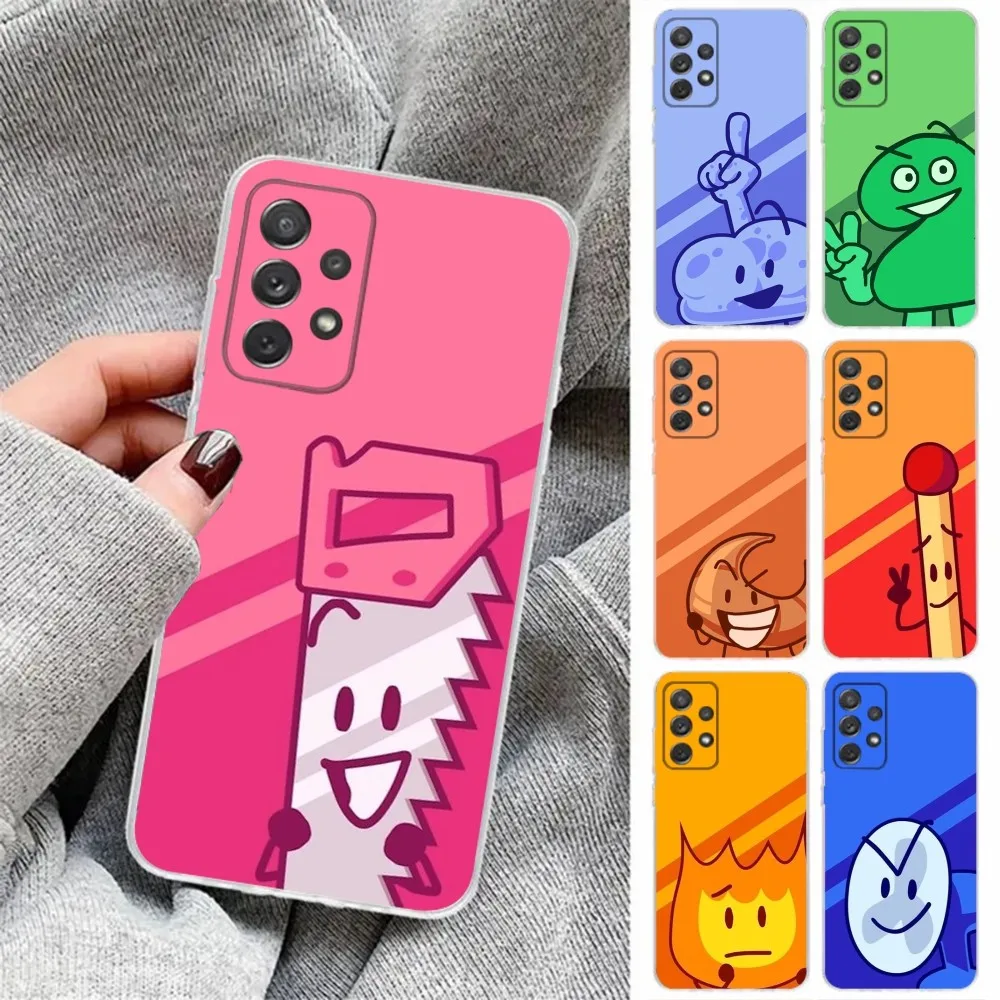 Bfdi Battle For Dream Island Phone Case For Samsung Galaxy A31,A33 A71,70,52,51,40,31,A50,30S,21S,Note20ultra Transparent Cover