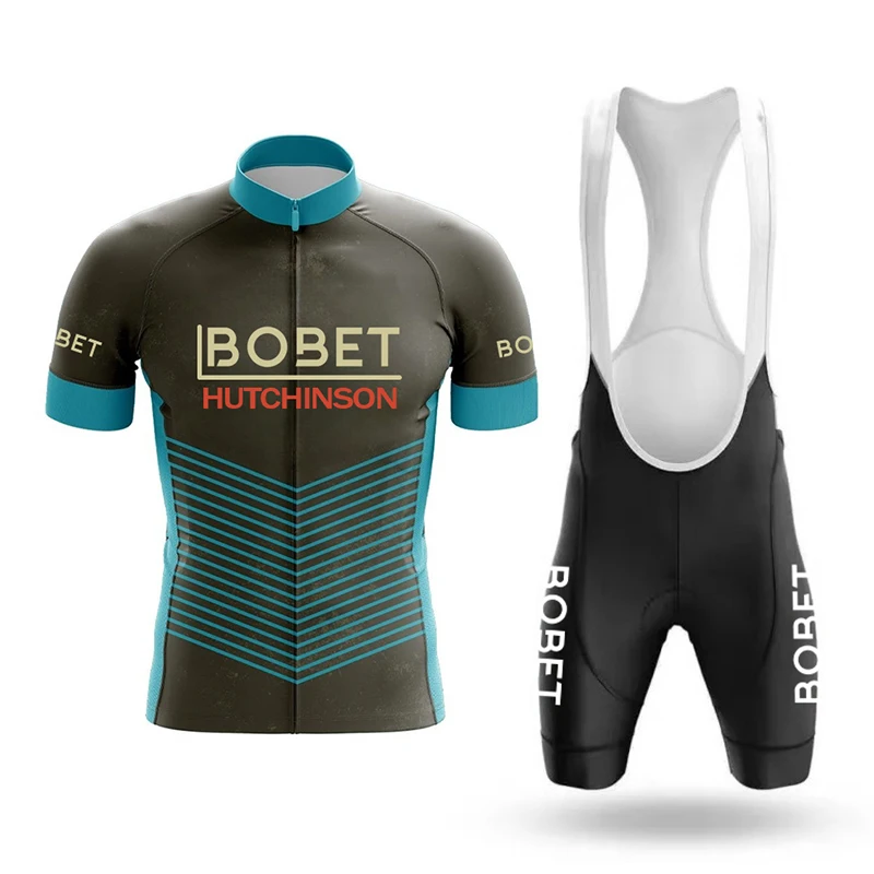 

Bobet Hutchinson BP Retro Short Sleeve Bicycle Kit Short Sleeve Bicycle Kit for Men's Bicycle Bike Cycling Clothing