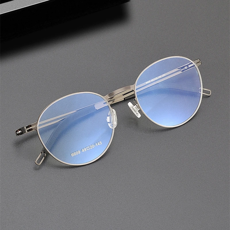 Ultralight Screwless Retro Round Glasses Frame for Men Vintage Optical Eyeglasses Women Top Quality Handmade Ultra-Thin Eyewear