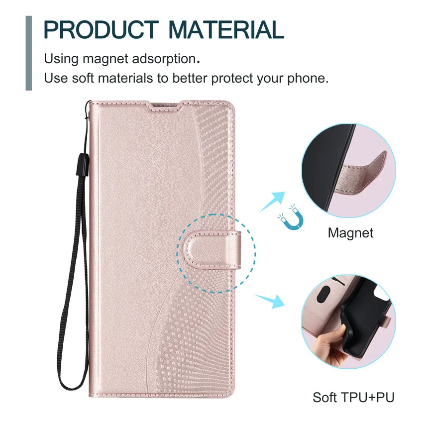 Dot Stitching Magnetic Book Cover Phone Case For OPPO A98 A96 A93S A93 A92 A80 A79 A78 A77S A77 A76 A74 A72 4G 5G Flip Fundas