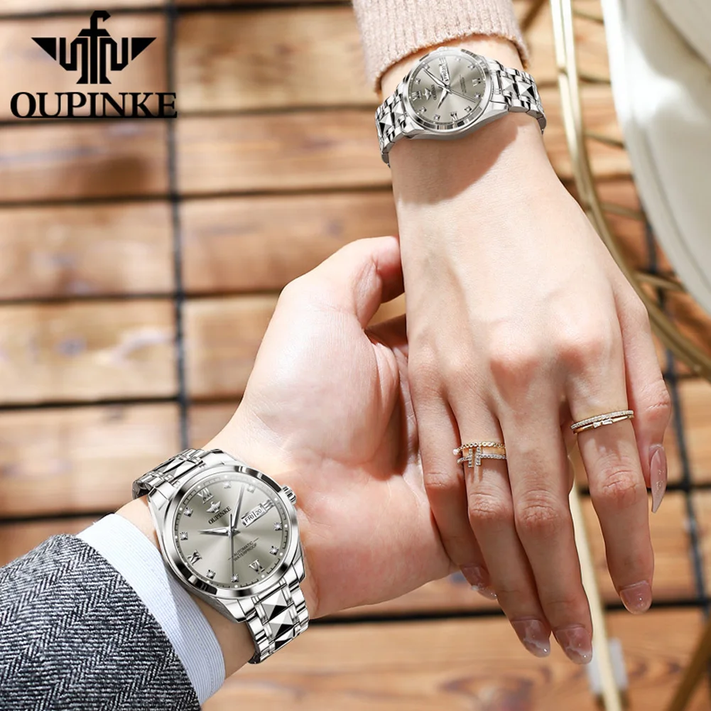 PINconvex-Montre Mécanique existent pour Homme et Femme, Étanche, Haute Qualité, Saphir, Miroir, Shoous, Couple, Montres-Bracelets, Vis, Nouveau, 3262