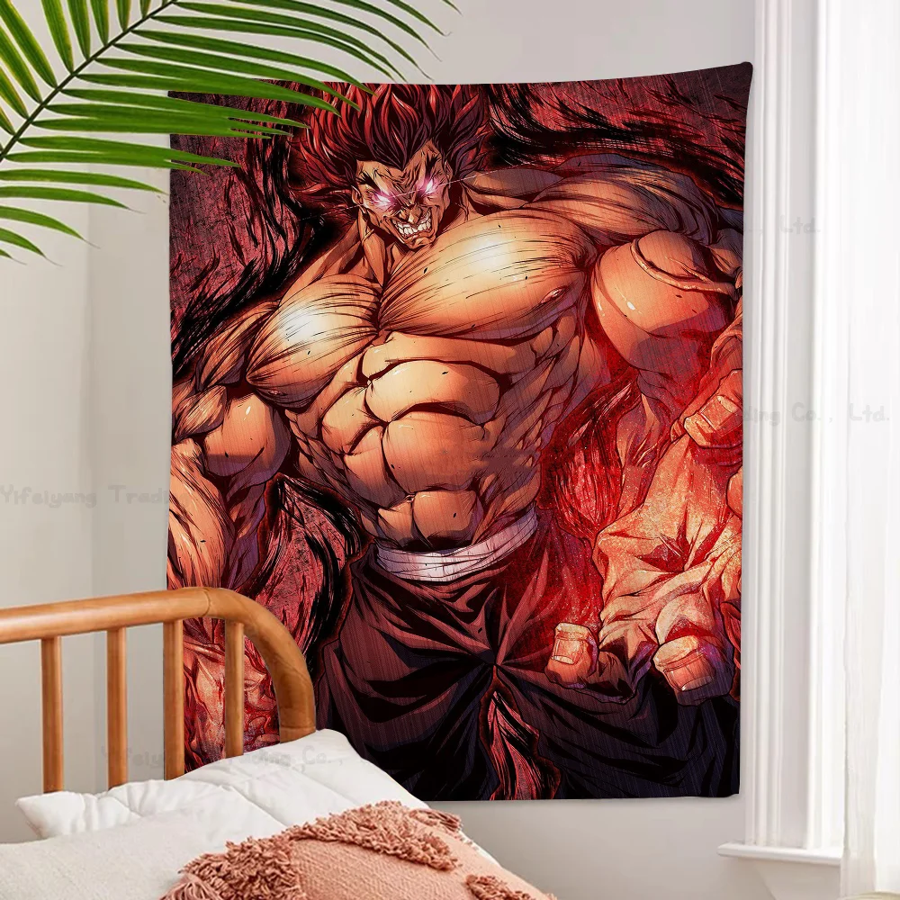 Anime Baki The Grappler Hanging Bohemian Tapestry Hanging Tarot Hippie Wall Rugs Dorm Home Decor