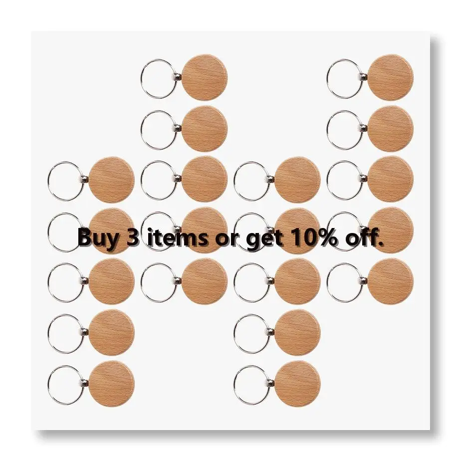 ✼20 Pcs Blank Wooden Keychain Personalized Round Engraving Key Diy Wood Keychains Key Tags Can Engrave Diy Gifts