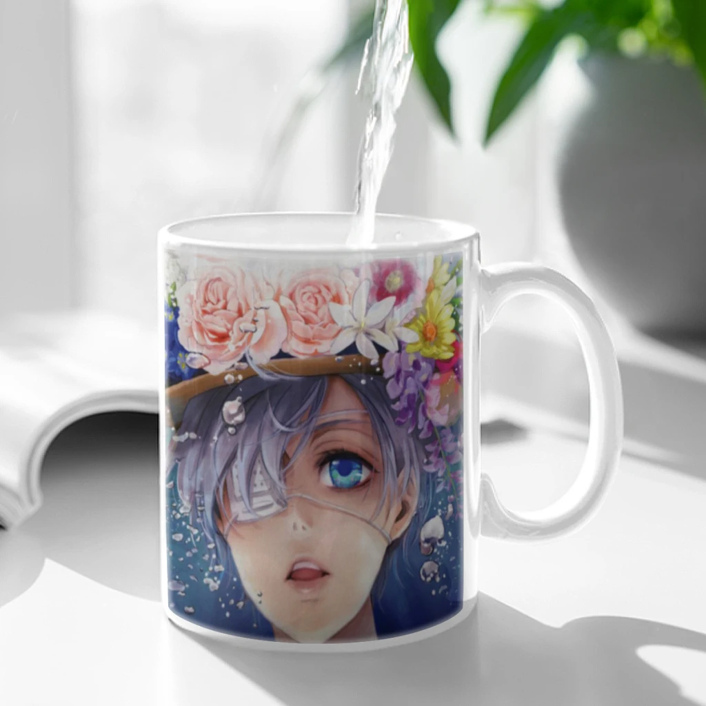 Black-Butler-Free shipping Ceramic Cup Coffee Oatmeal Breakfast Cup Creative Personality Mug