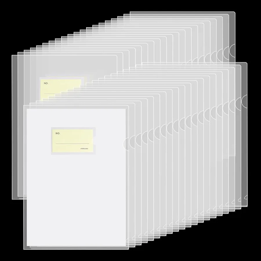 40er-Pack transparente Dokumentenordner, Typ Kunststoffordner A4 mit Tasche für Büro, transparent