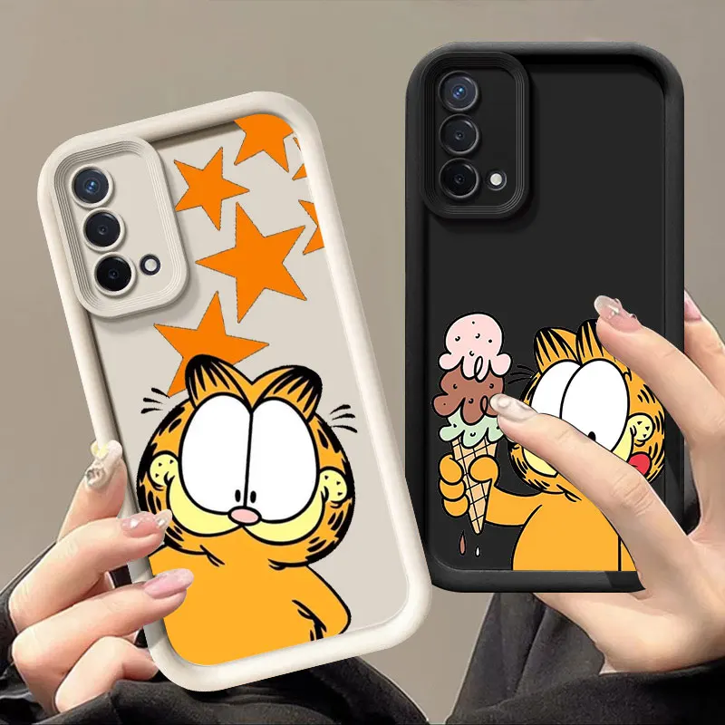 Cute G-Garfield Phone Case For OPPO Realme C55 C63 C65 C67 Reno 10 11 12 13 Pro Plus A16 A17 A58 A74 A78 A98