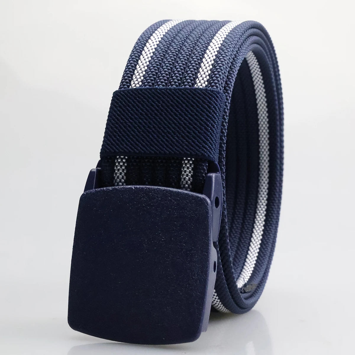 3.8cm Casual Striped Nylon Belt Metal-free Outdoor Sports Lightweight Canvas Belt Arbitrarily Cut