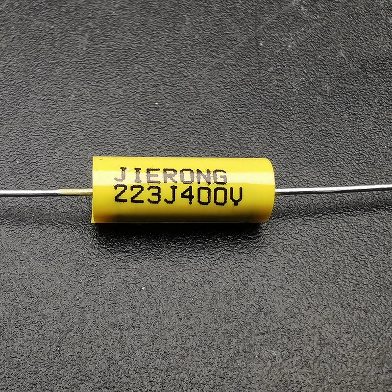 20Pcs Axial Capacity Polyester Capacitor 223J400V/473J400V 0.022uf/0.047uf Brass Leg Electric Guitar Tone Capacitor Yellow