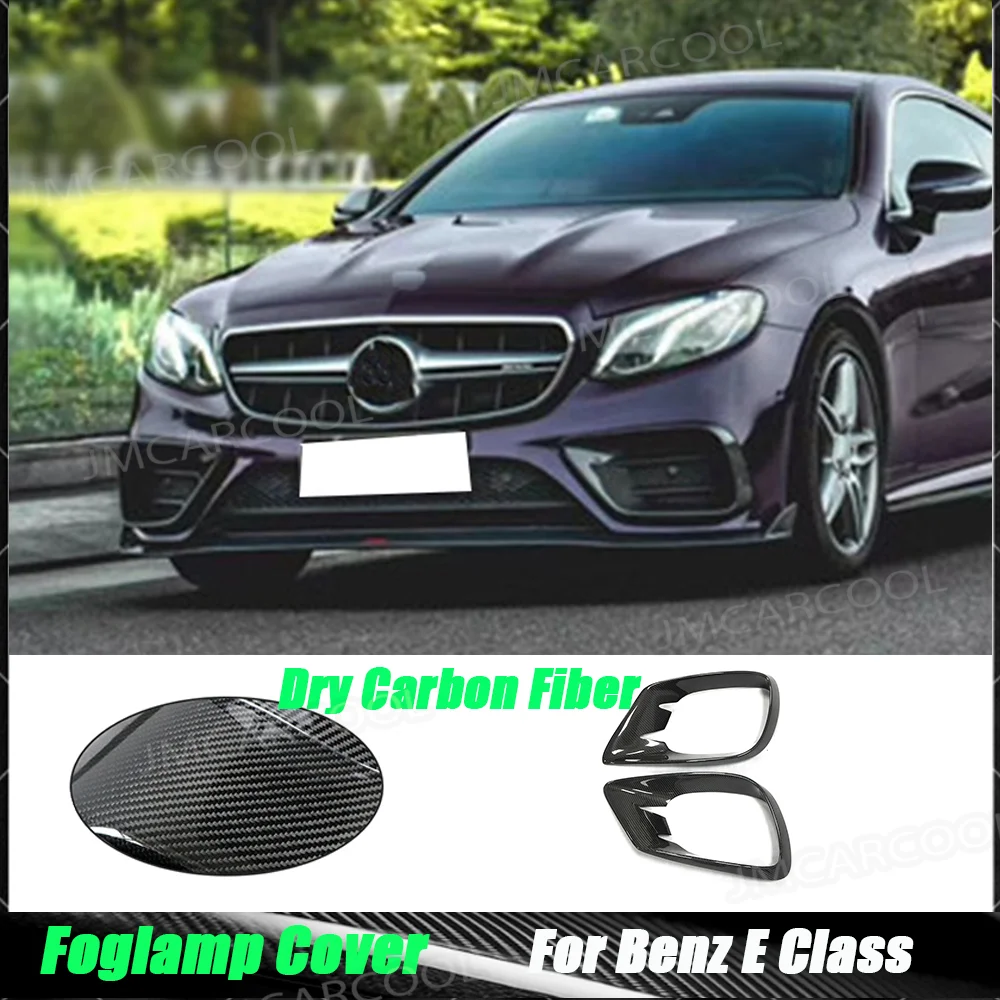 

For Sport Coupe 2017-2019 Carbon Fiber Front Bumper Foglamp Air Vent Trim Frame Mesh Cover For Mercedes Benz E Class C238