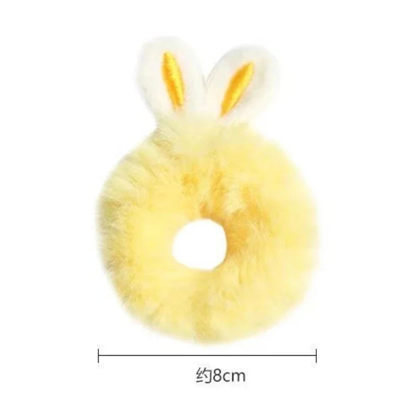 Plush Rabbit Ear Plush Hair Rope Girls Woman Cute Khaki Elastic Rubber Band Hair Ties Scrunchies Headdress Hair Accessories