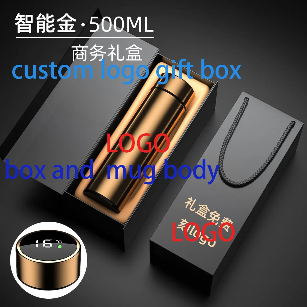 

Custom Logo Stainless Steel Creative Smart Water Cup Display Temperature Insulation Cup Gift Business Straight Cup gift box