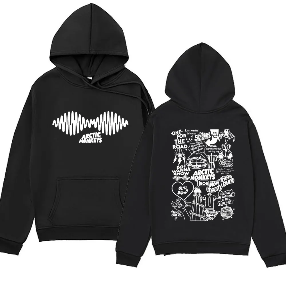 

Vintage Rock Arctic Monkeys Letter Graphic Hoodies Men Women's Winter High Quality Fleece Pullover Fashion Hip Hop Sweatshirts