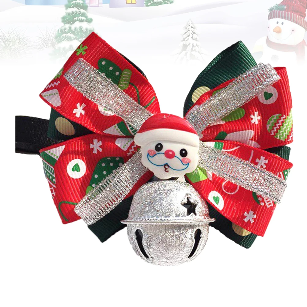 

2Pcs Pet Collar Soft Adjustable Dog Necklaces Bowknot Shape Christmas Party Supplies Long Lasting For Puppies Walking