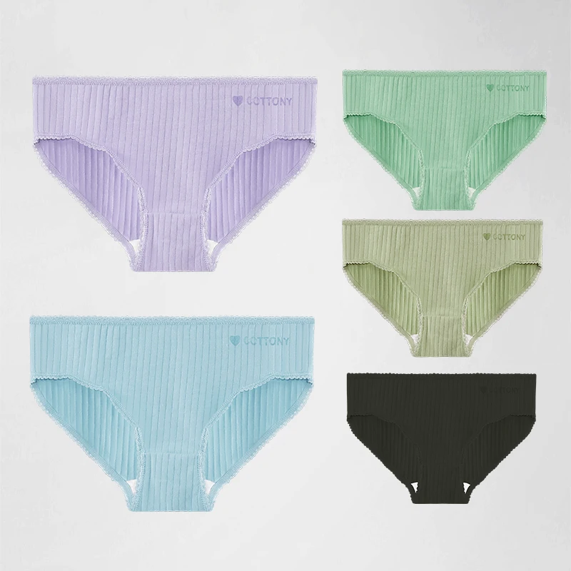 

5 шт. женские трусы из чистого хлопка, женские трусы из цельного хлопка, летние тонкие со средней талией, удобные и дышащие.