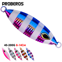 PROBEROS Metal Jig Spoon Lure - 40/60/80/100/150/200g Shore Casting Bait for Sea Bass & Carp - Saltwater/Freshwater Fishing