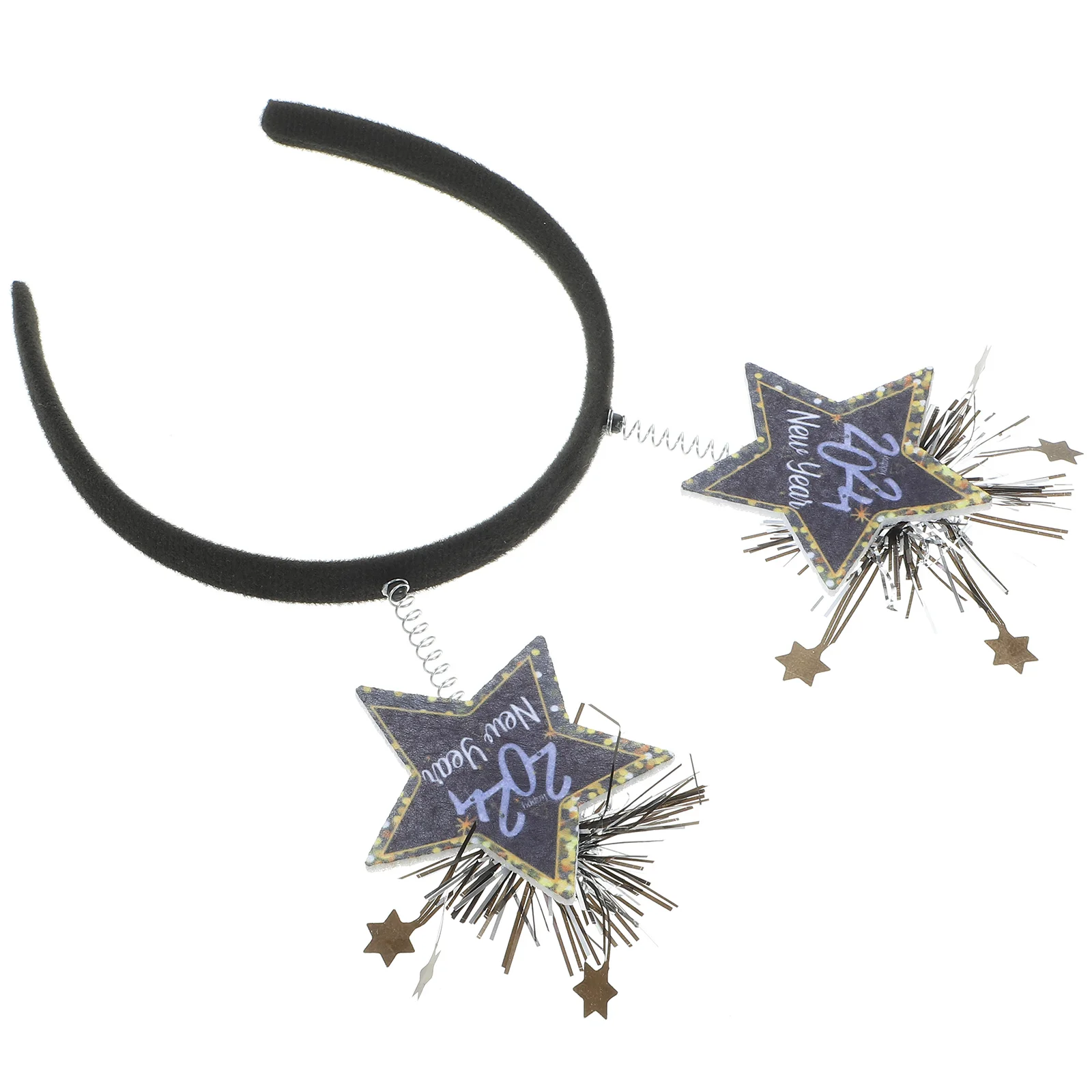 

New Year Headband Decorative Hairband Party Headdress 2024 Holiday Women Non-woven Fabric Hair Decor Accessories Star Pattern