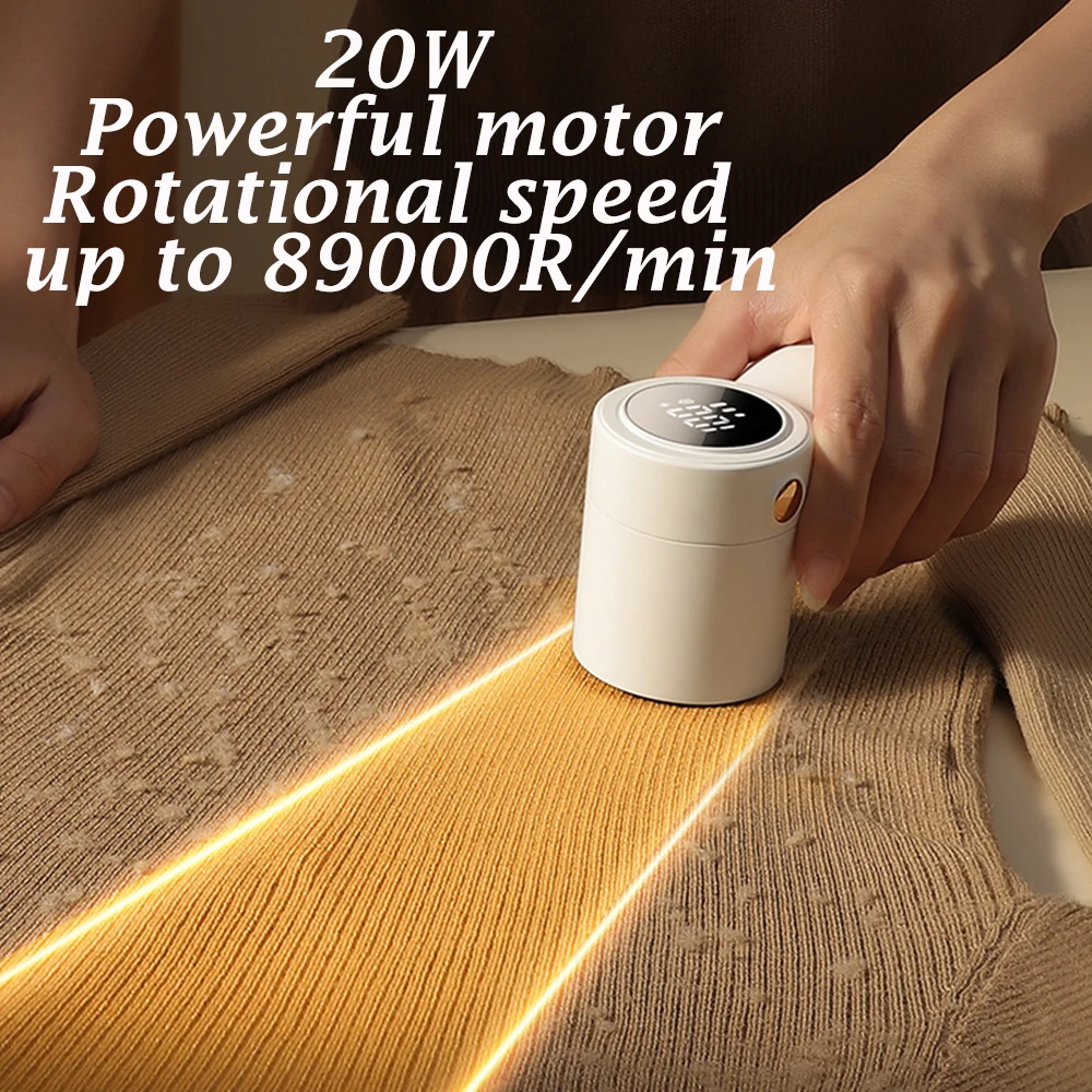20W Electric Lint Remover For Clothes 1200mAh Battery Rechargeable Fuzz Pellet Remover Digital Display Sweater Hairball Cleaner