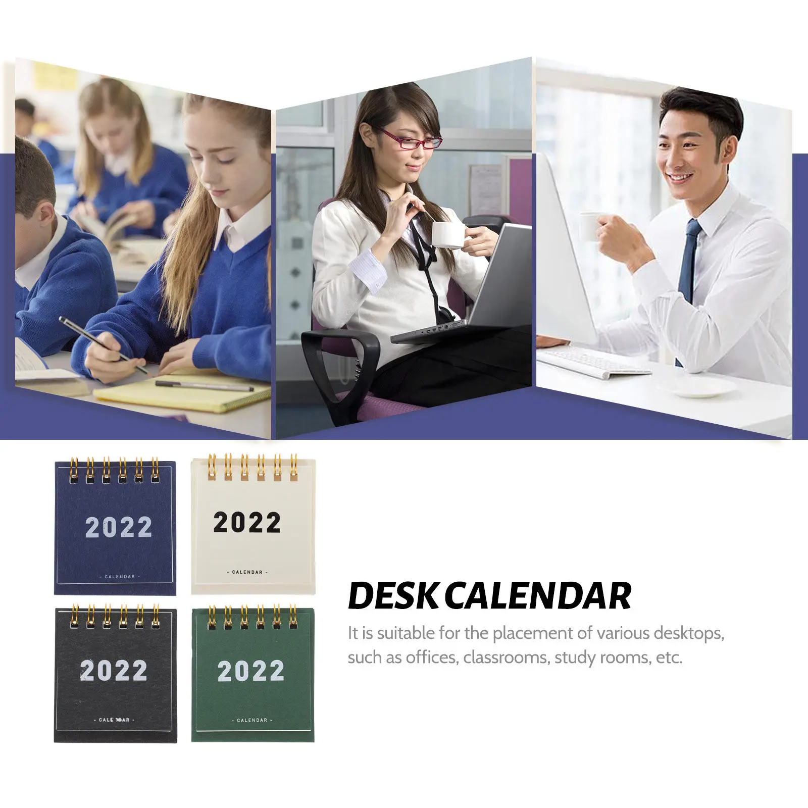 4Pcs 2022 Mini Desk Calendar Set High-Quality Paper Portable Simple Stylish Decor for Home Office School Daily Planning Tabletop