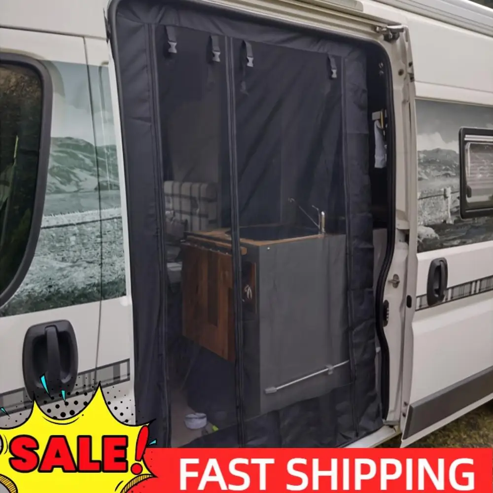 

Magnetic Caravan Door Curtain with Zipper Insect Mosquito Screen RV Mosquito-proof Door Curtain for Camper Sliding Door Back