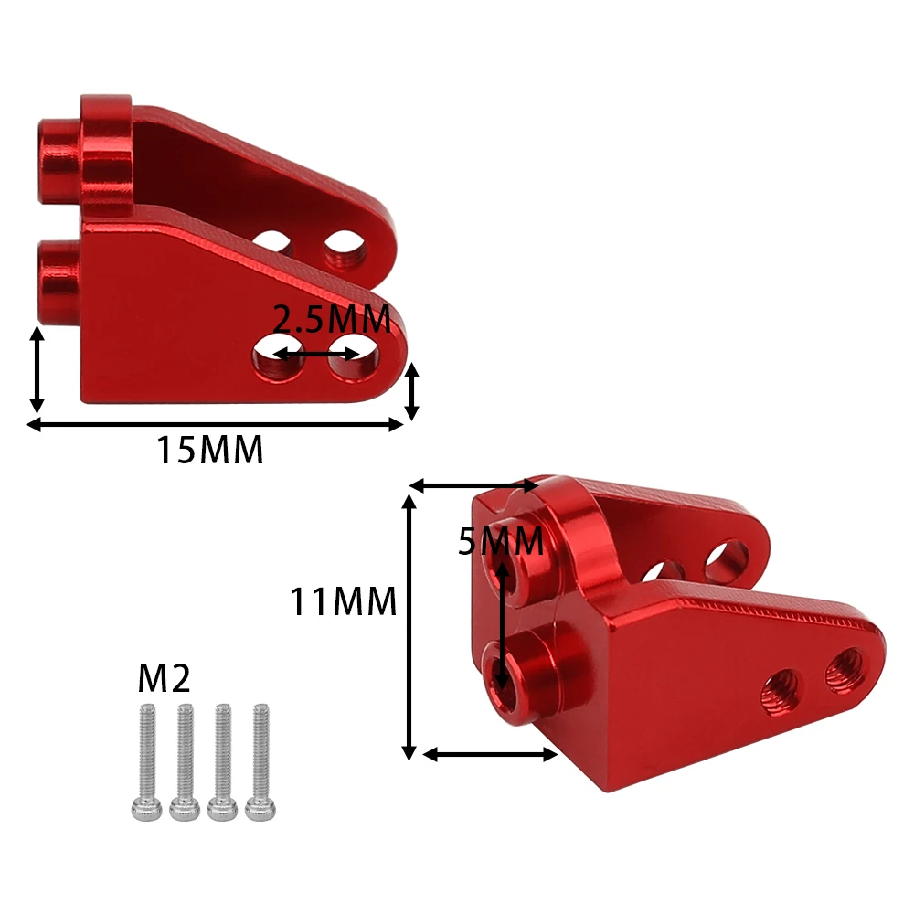Aluminum Adjustable Upper Shock Mount 6.5g for Losi 1/18 Mini LMT RC Monster Truck, 4Pcs Multi-hole Shock Bracket with M2 Screws