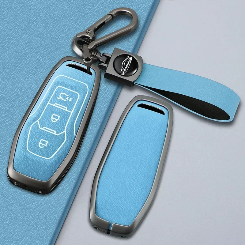 Zinc Alloy For Ford Focus 3 4 ST Mondeo 5 MK5 Mustang F-150 Explorer Edge Fiesta Kuga MK3 4 TPU Car Remote Key Case Cover Holder