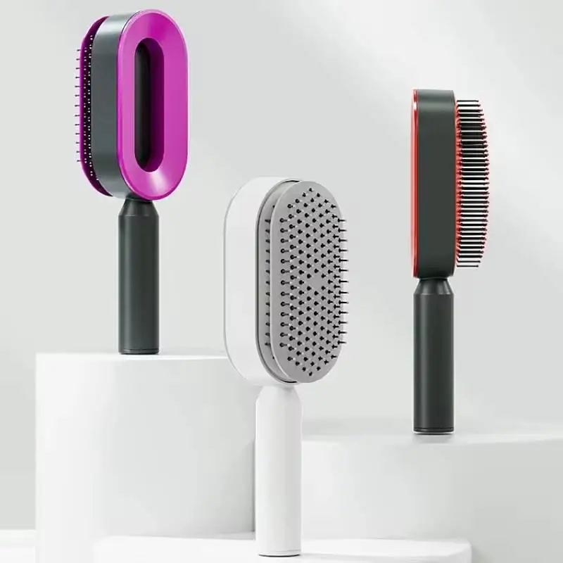 Self Cleaning Hair Brush For Women One-key Cleaning Hair Loss Airbag Massage Scalp Comb Anti-Static Hairbrush Dropshipping