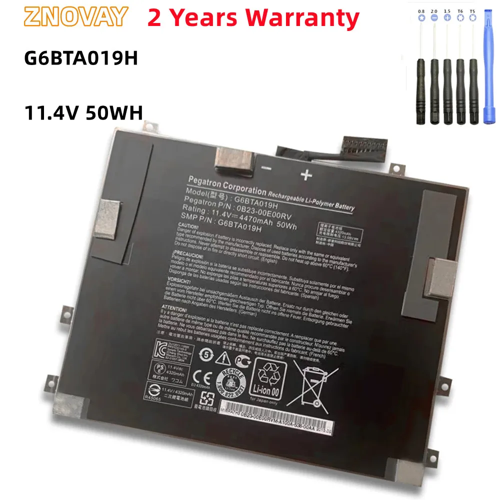 

ZNOVAY DTH-W1310 HV4DTHW1310 Drawing Tablet Battery G6BTA019H Batteria Akku Replacement 11.4V 50Wh/4470mAh