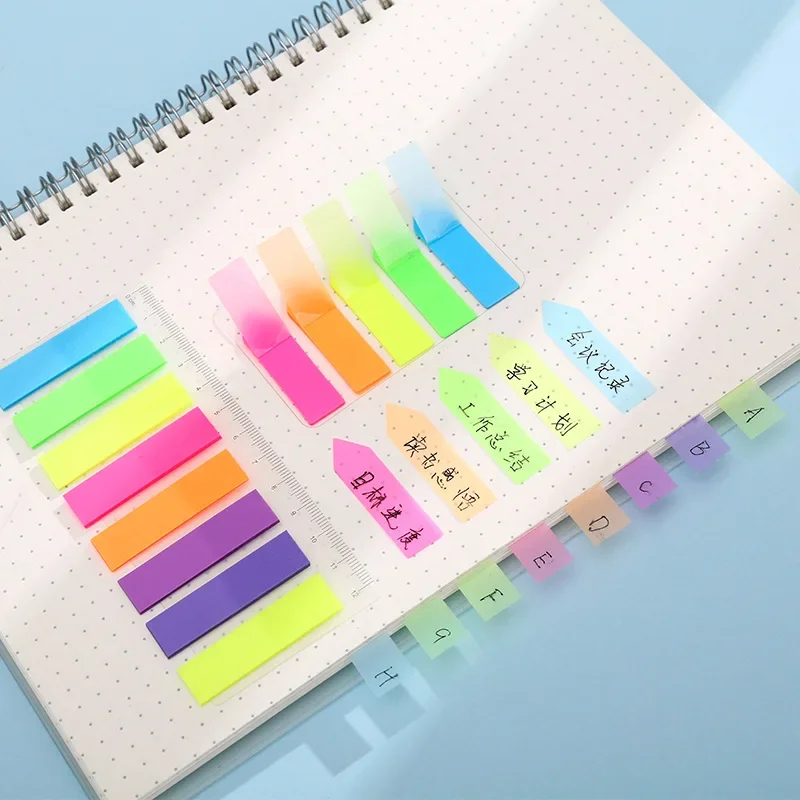 200 sheets Fluorescence Self Adhesive Memo Pad Sticky Notes Bookmark Marker Memo Sticker Paper Student office Supplies