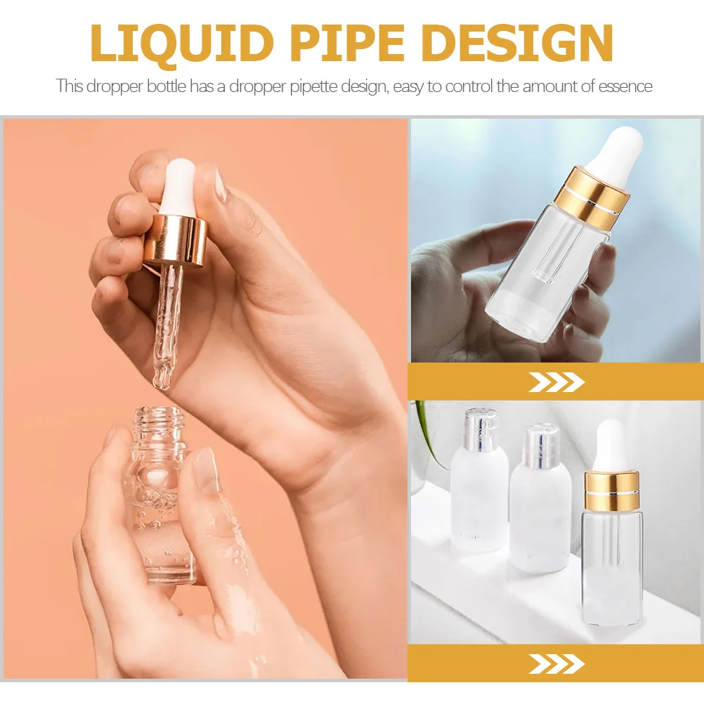 

20Pcs Dropper Bottles Leakproof Empty Refillable Essential Oil Makeup Perfume Sample Travel Clear Portable Bottles