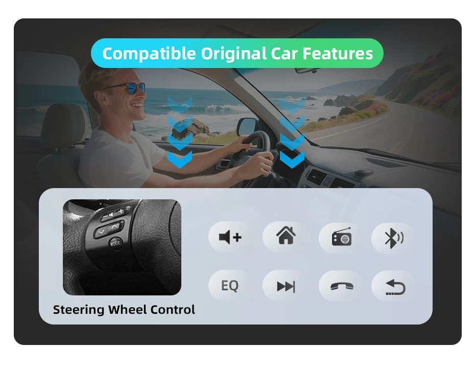 Junsun Android 15 Auto-Intelligenzsysteme für Toyota RAV4 RAV 4 2003-2005 AI Wireless CarPlay für Apple Auto 9" IPS Touchscreen – Detail 4