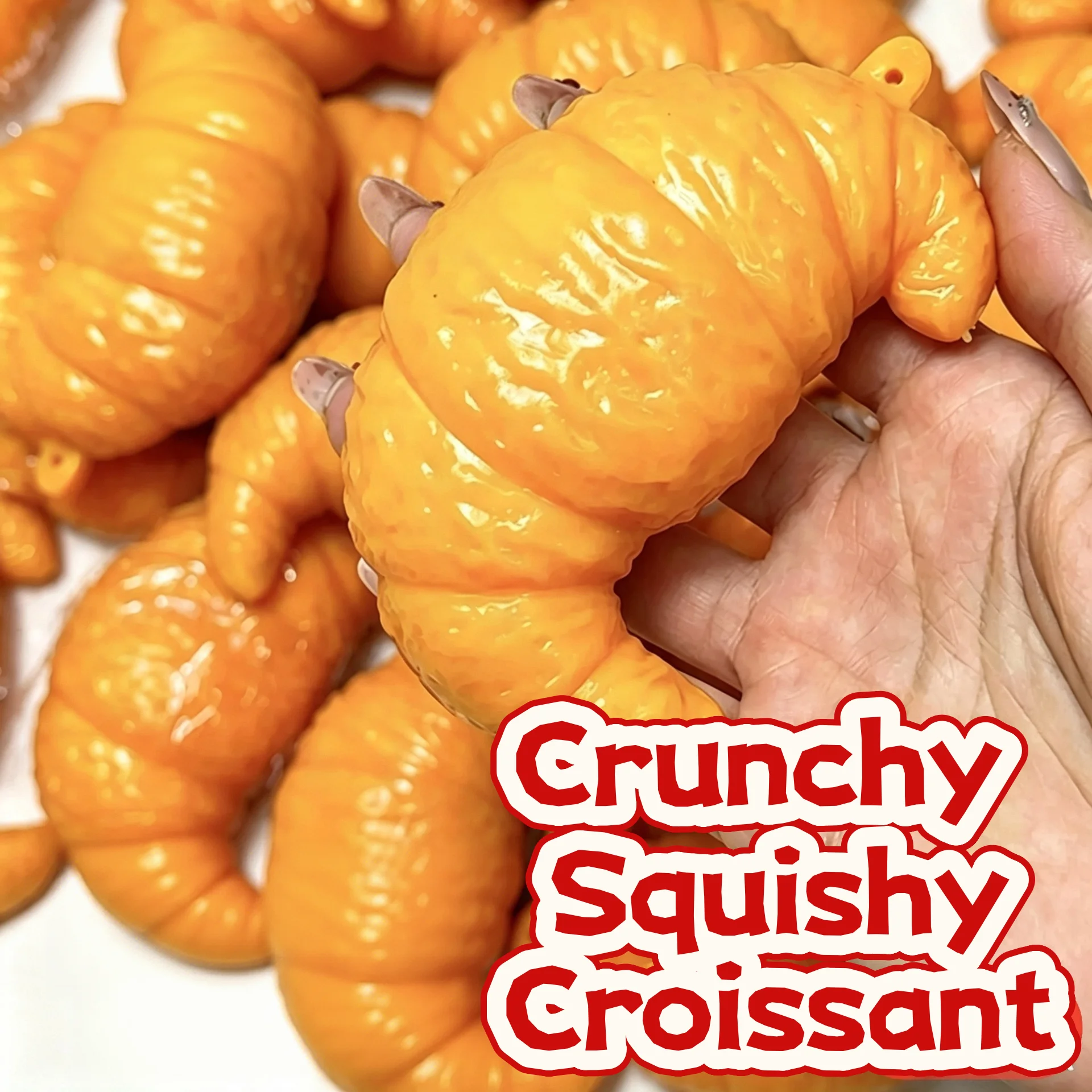 Stress Relief Toy Crunchy Squishy Croissant Crispy Sound Stress Ball Crispy Squishy Ball Blocks Filled ASMR for Gift