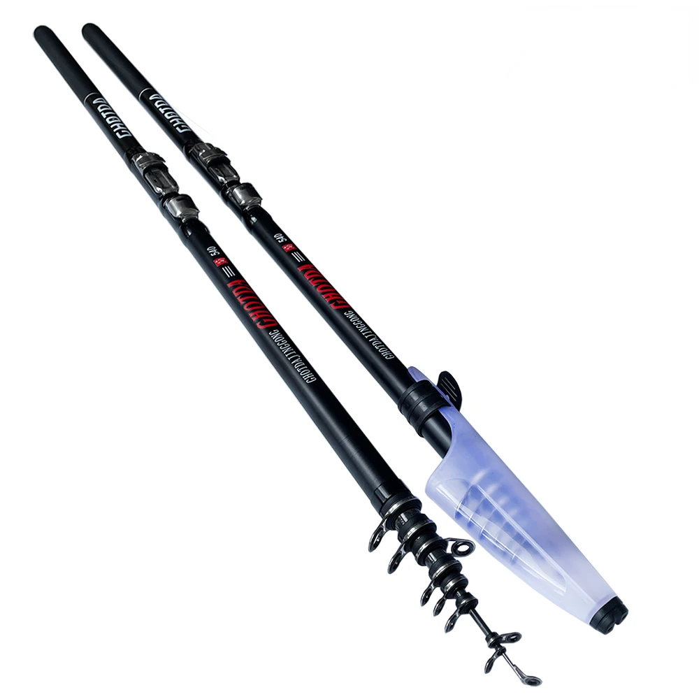 Portable Carbon Fiber Telescopic Shore Casting Rod 2.7/ 3.6/4.5/5.4/6.3M M Power Travel Surfcasting Pole for Boat/Rock Fishing