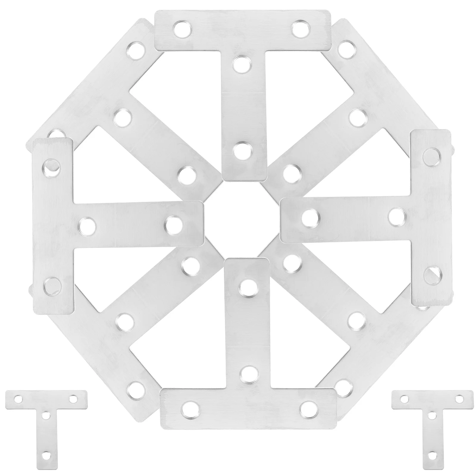 

10pcs Stainless Steel Fixed Plate Durable Corner Connectors Heavy Duty Angle Brackets Repair Furniture Fixing Silver Sturdy