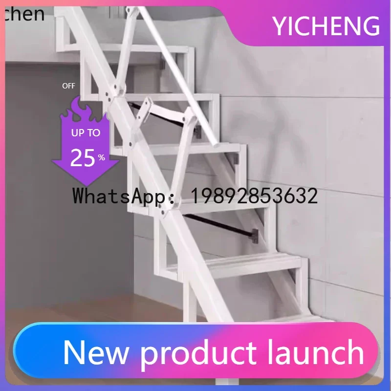 

JX Folding Stairs Against the Wall Pavilion Side Wall Step Ladder Small Apartment Escalator