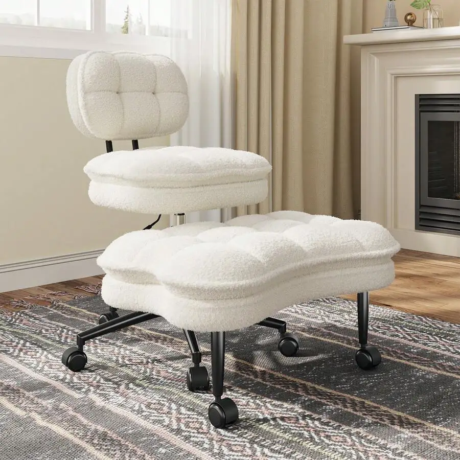 Ergonomic Cross Legged Office Chair ADHD Criss Cross Chair With Wheels 360° Swivel Adjustable Height Meditation Kneeling Desk Ch