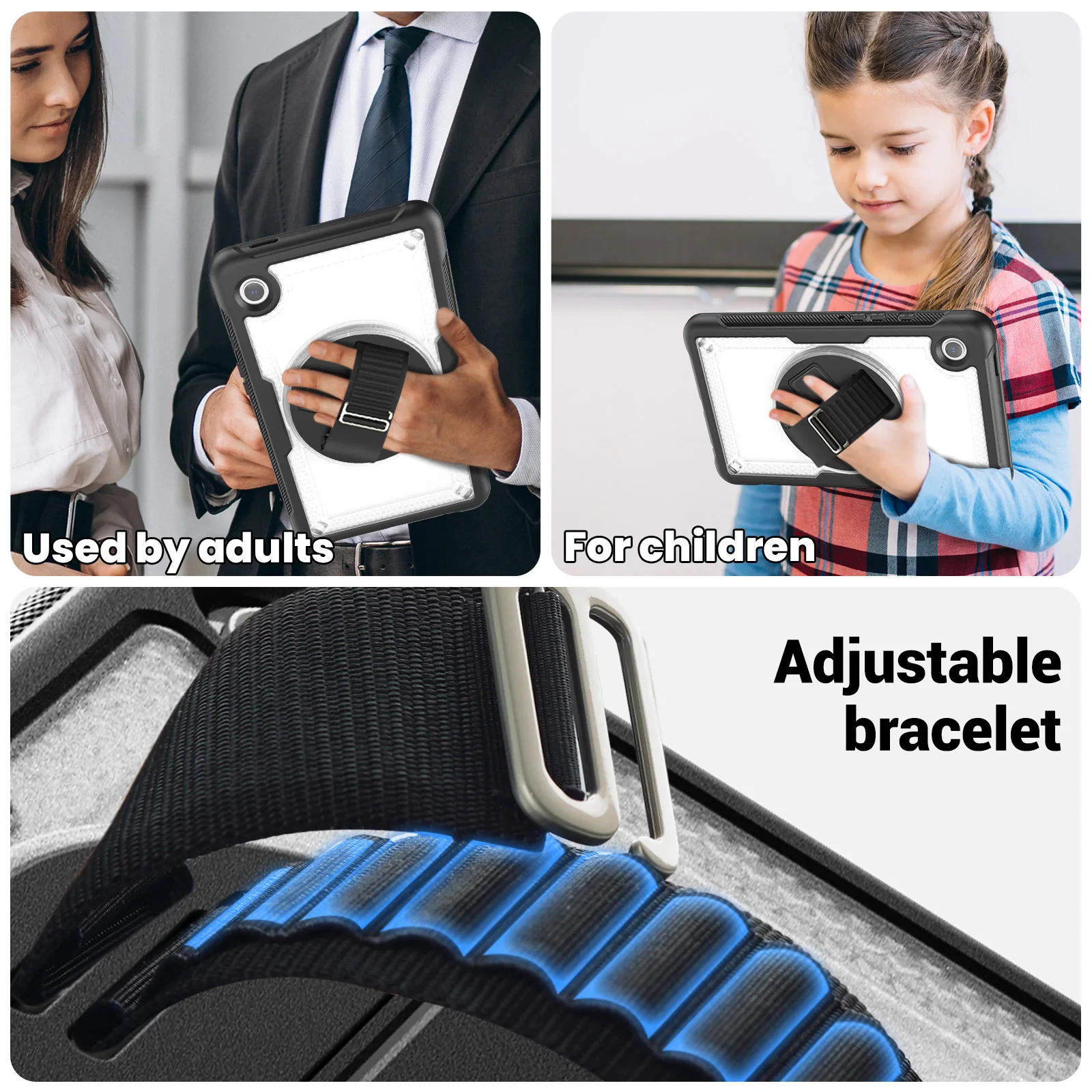 Caso rotativo de 360 polegadas para samsung galaxy tab a9 8.7 polegadas 2023, sm-x110, sm-x115, à prova de choque, com alça de mão