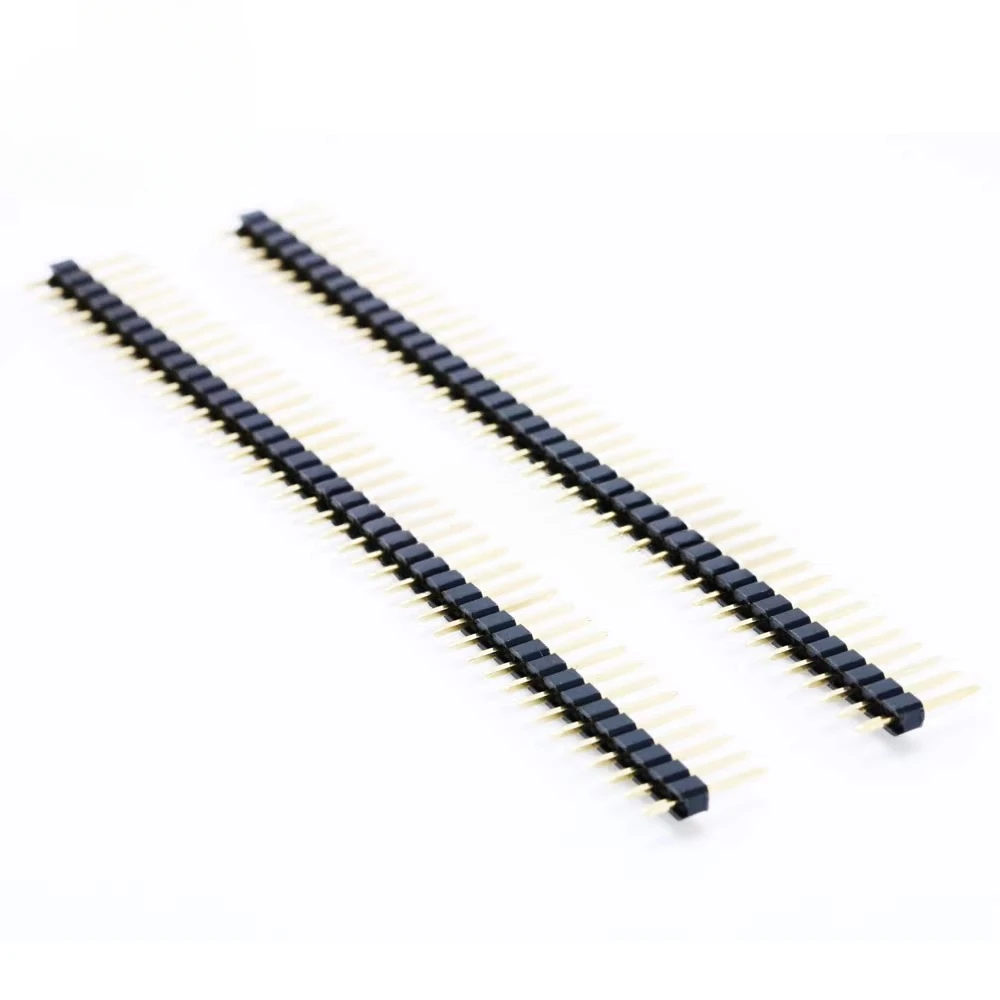 200pcs/lot ROHS Gold-plated copper Row Pin 1*40Pin 2.54mm Single Row Straight Male Pin Header Strip For Arduino PCB